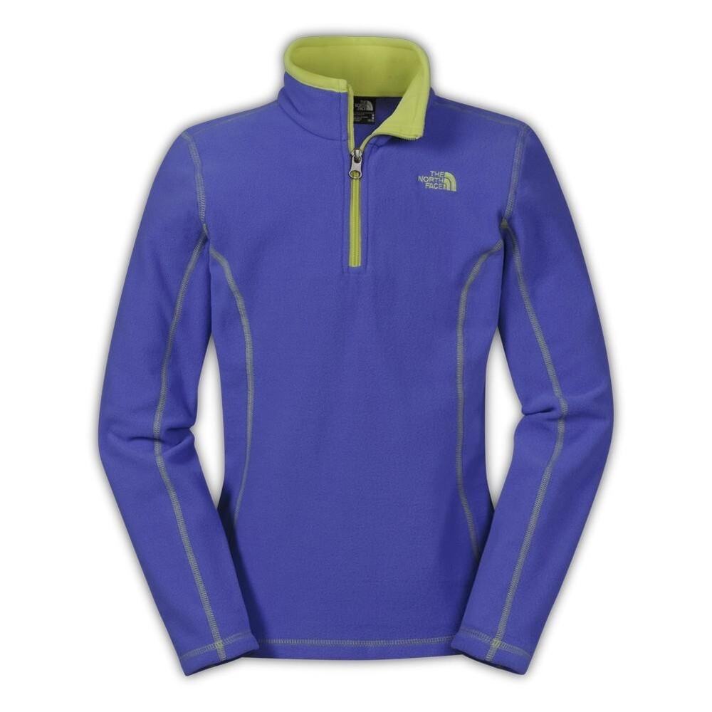 The North Face Girl Jacket S 7-8 Lavender Half-Zip Fleece Running Logo
